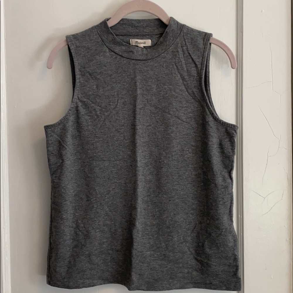 Madewell Gray Mockneck Sleeveless Top Sz Medium